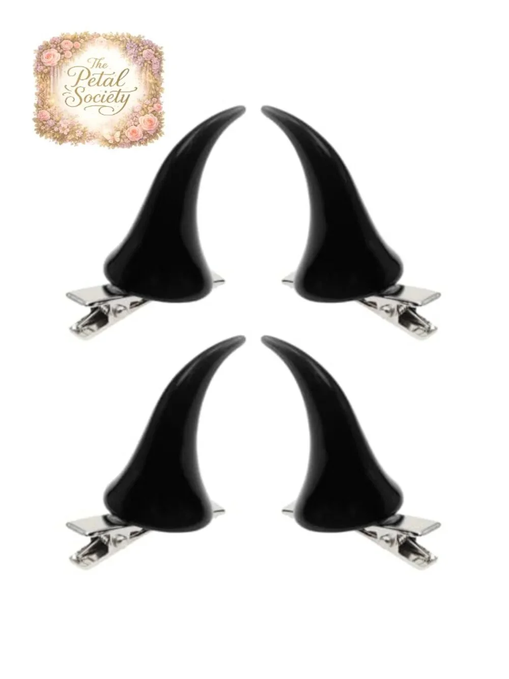 4pcs Small Evil Horn Hair Clips Horror Demon Goth Hair Barrettes Cosplay Costume